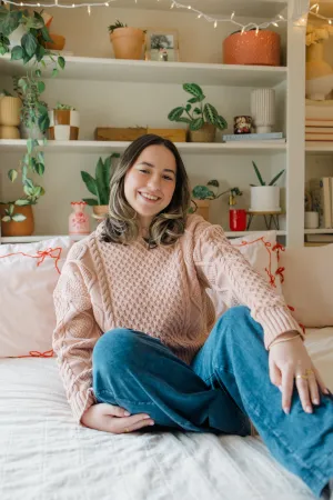 Casual Solid Cable Knit Sweater