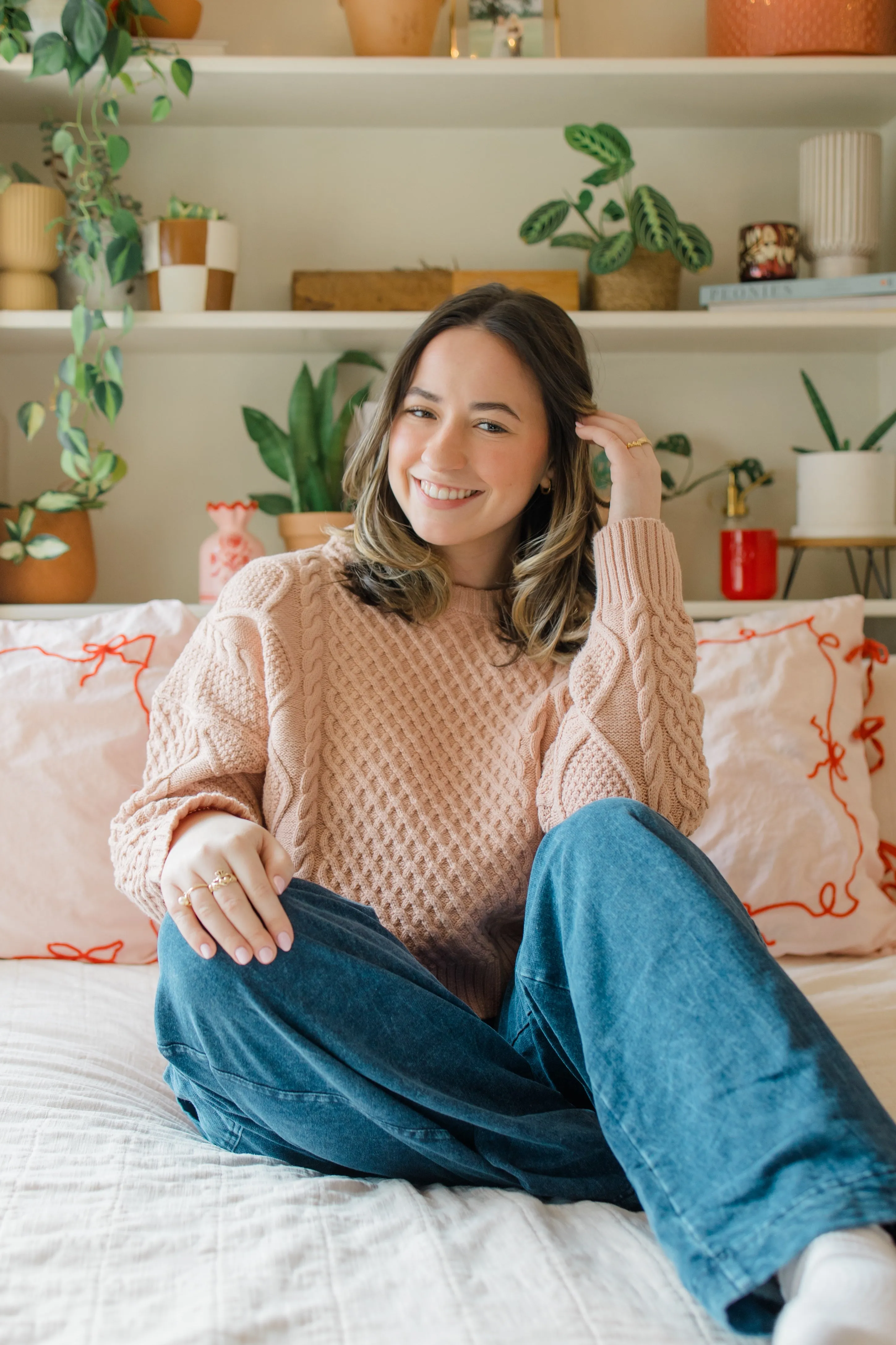 Casual Solid Cable Knit Sweater