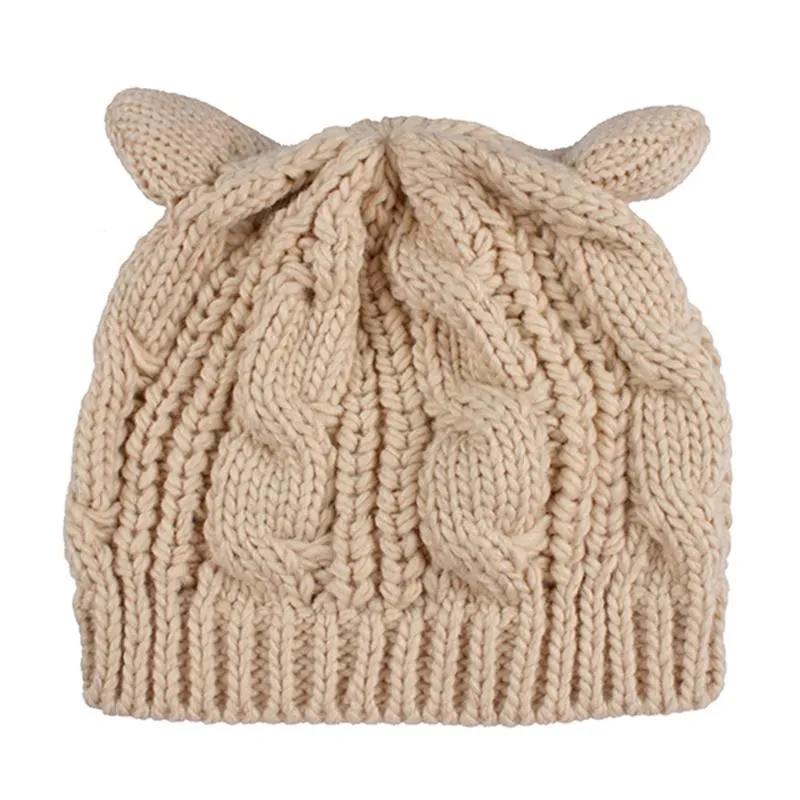 Cat Ear Knitted Beanie Hat