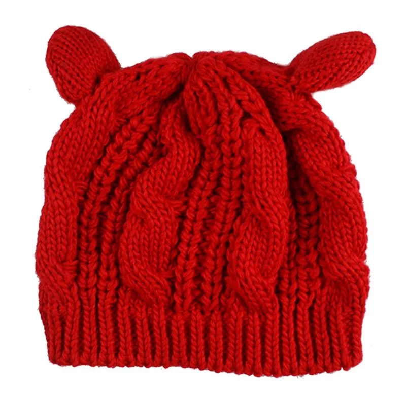 Cat Ear Knitted Beanie Hat