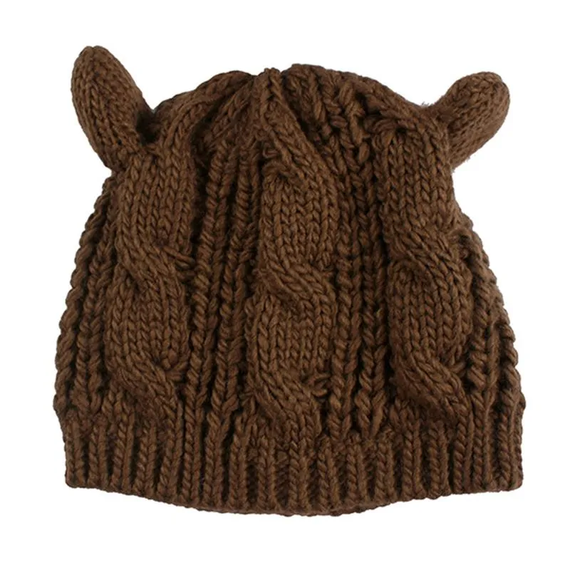 Cat Ear Knitted Beanie Hat