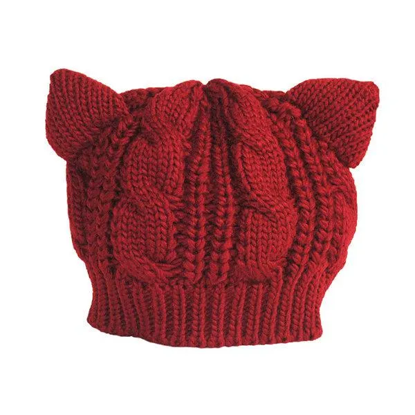 Cat Ear Knitted Beanie Hat