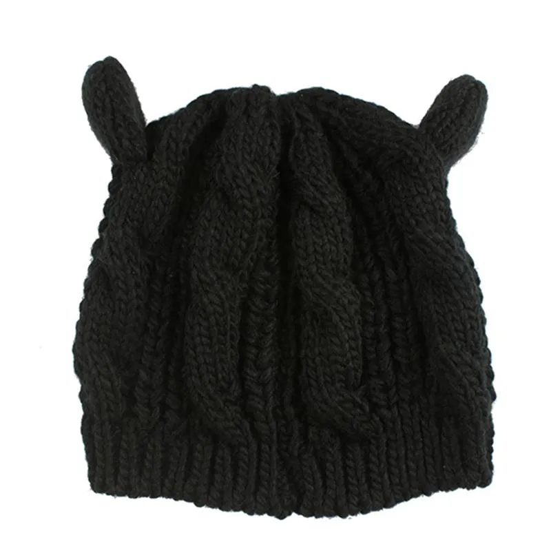 Cat Ear Knitted Beanie Hat