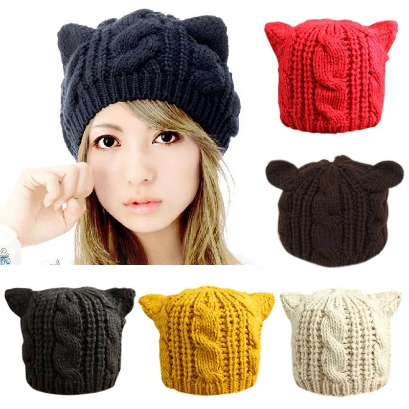 Cat Ear Knitted Beanie Hat