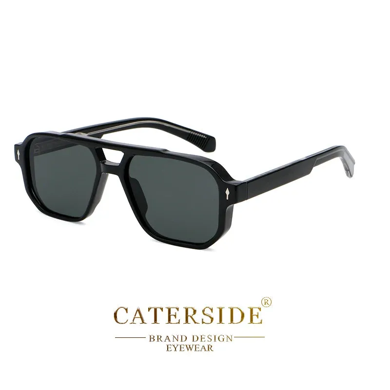 CATERSIDE Vintage Punk Double Bridges Pilot Sunglasses