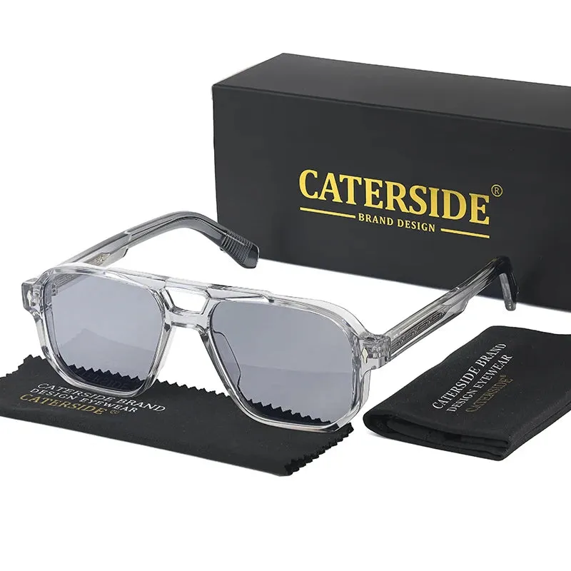 CATERSIDE Vintage Punk Double Bridges Pilot Sunglasses