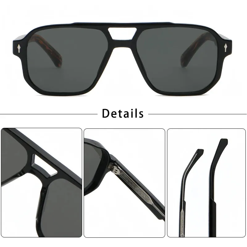 CATERSIDE Vintage Punk Double Bridges Pilot Sunglasses