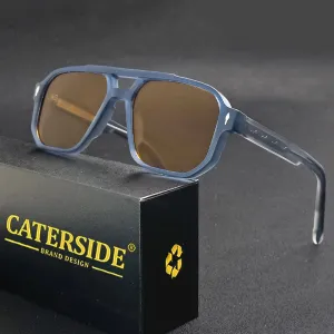 CATERSIDE Vintage Punk Double Bridges Pilot Sunglasses