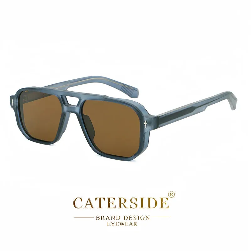 CATERSIDE Vintage Punk Double Bridges Pilot Sunglasses