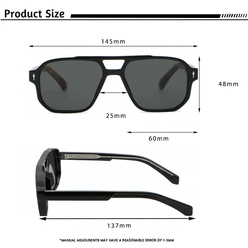 CATERSIDE Vintage Punk Double Bridges Pilot Sunglasses