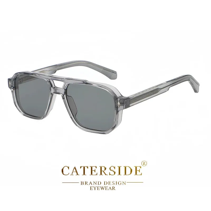 CATERSIDE Vintage Punk Double Bridges Pilot Sunglasses