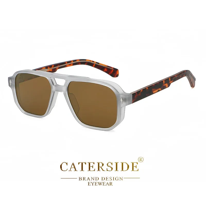 CATERSIDE Vintage Punk Double Bridges Pilot Sunglasses