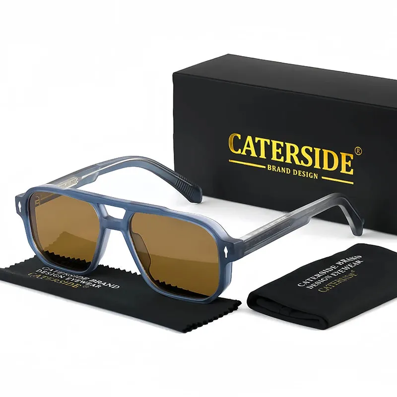 CATERSIDE Vintage Punk Double Bridges Pilot Sunglasses