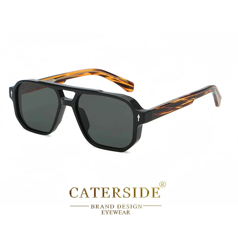 CATERSIDE Vintage Punk Double Bridges Pilot Sunglasses