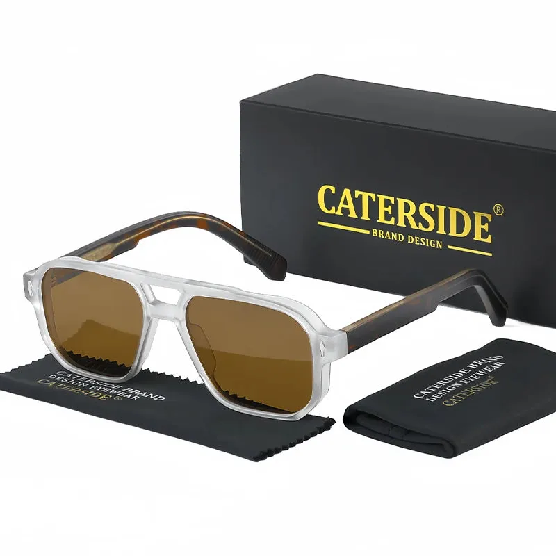 CATERSIDE Vintage Punk Double Bridges Pilot Sunglasses