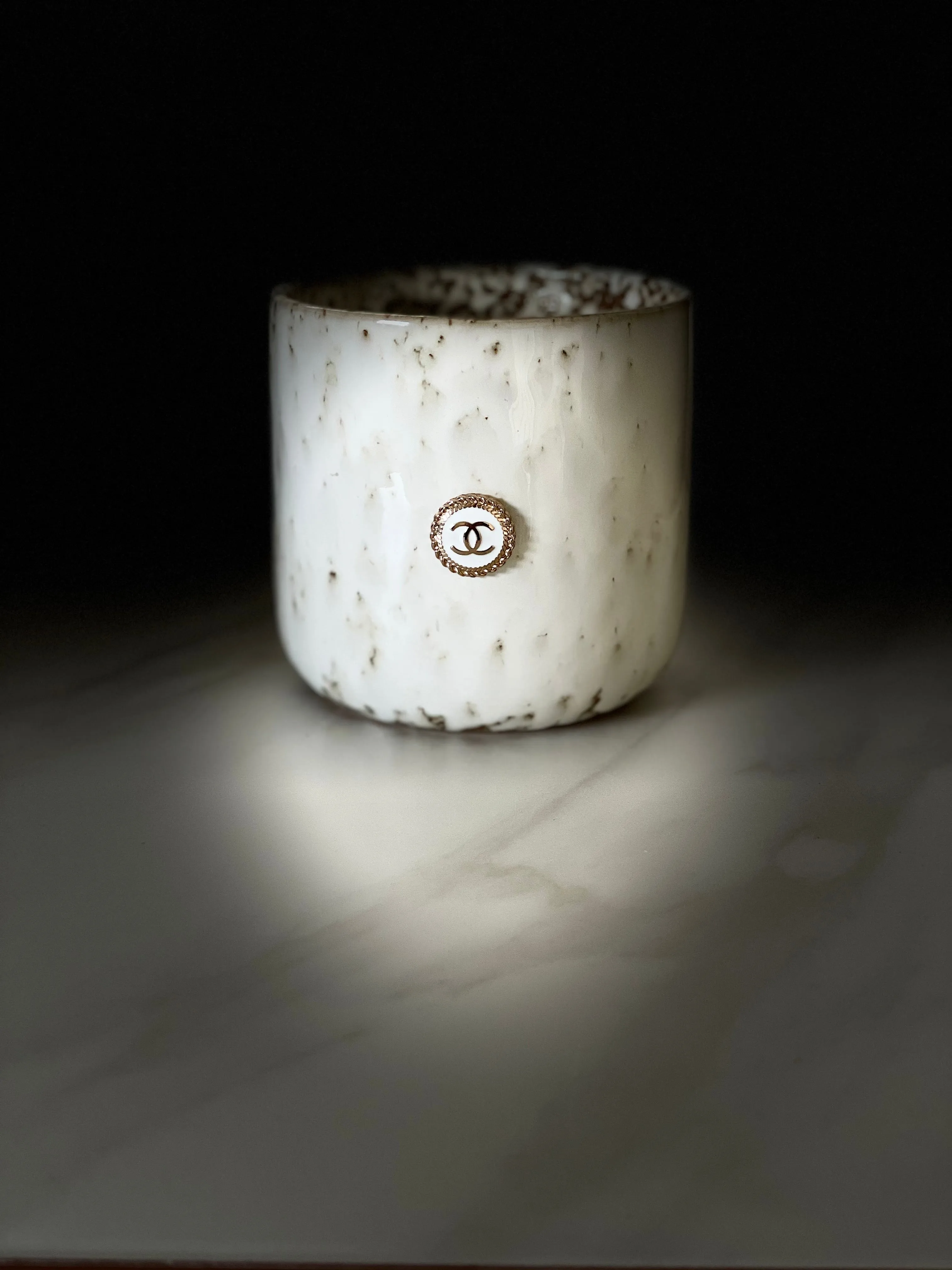 CC Inspired Candle- WHITE/GOLD