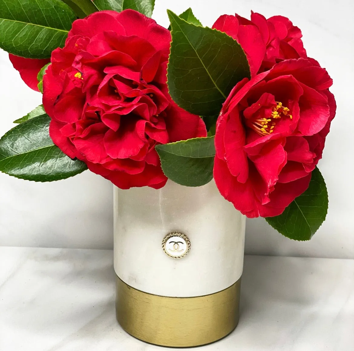 CC Inspired Marble Vase/Pencil Holder- GOLD