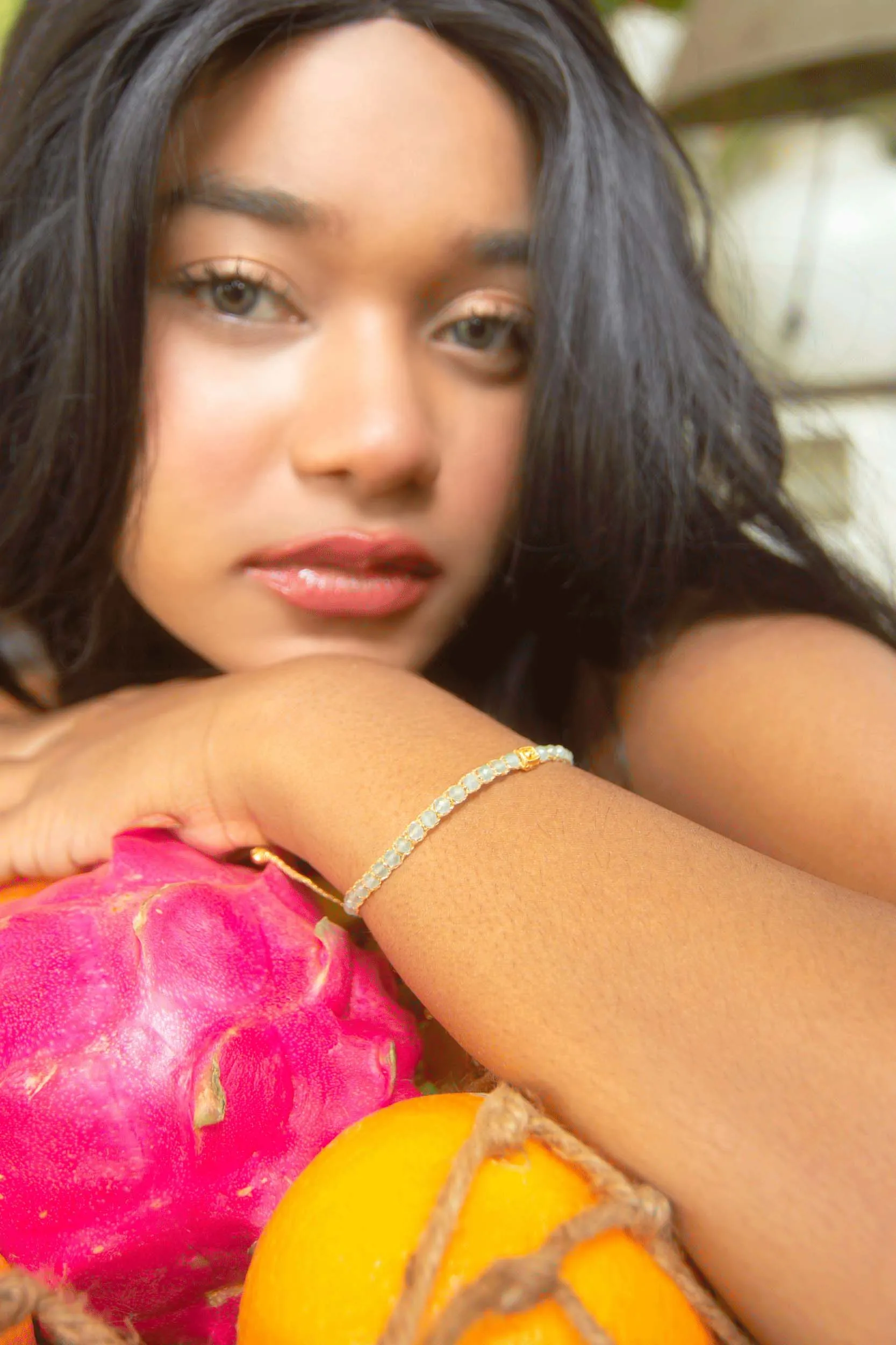 Chalcedony Bracelet | Gold