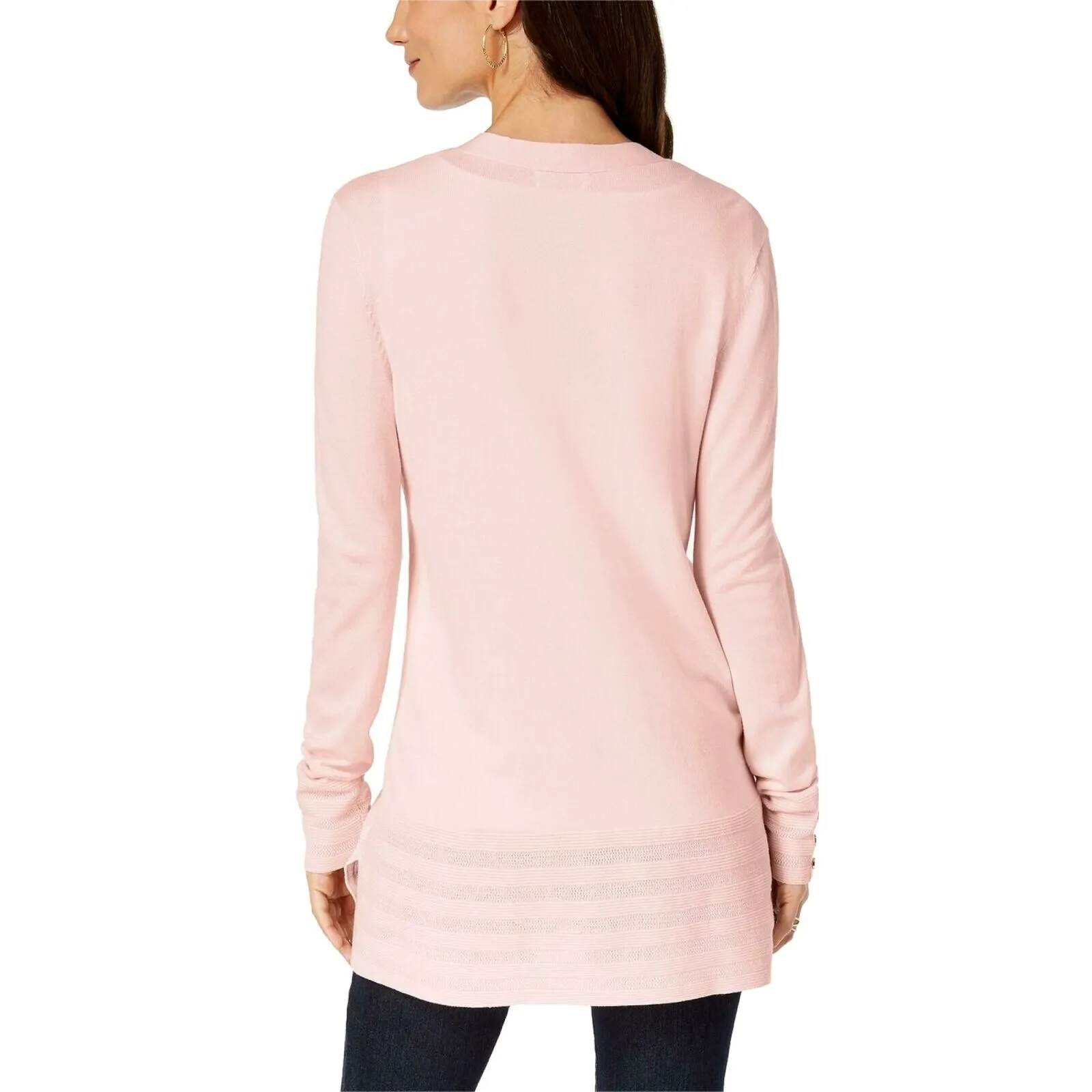 Charter Club Women's Open Front Ottoman Pointelle Trim Cardigan