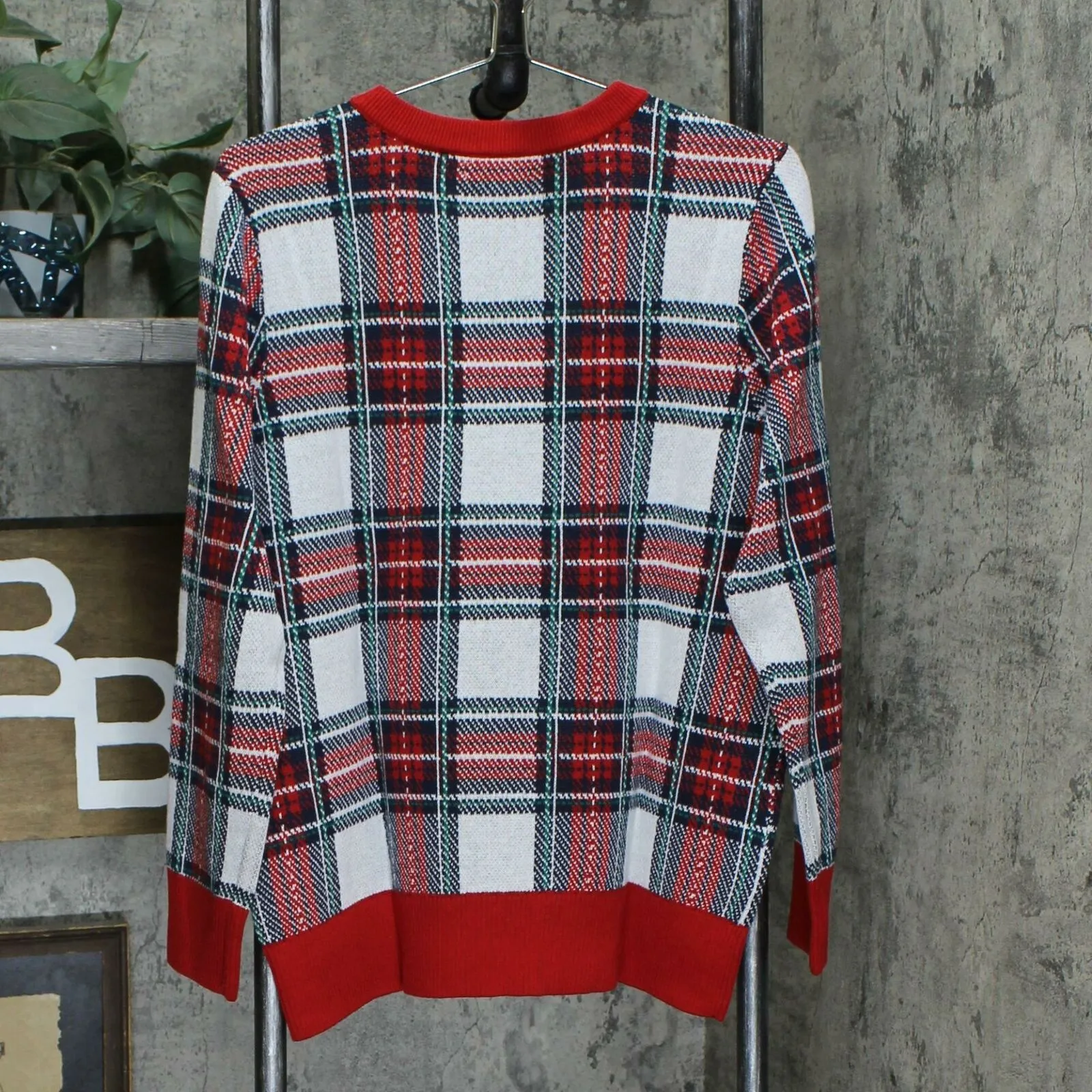 Charter Club Women's Pullover Crew Neck Plaid Sweater