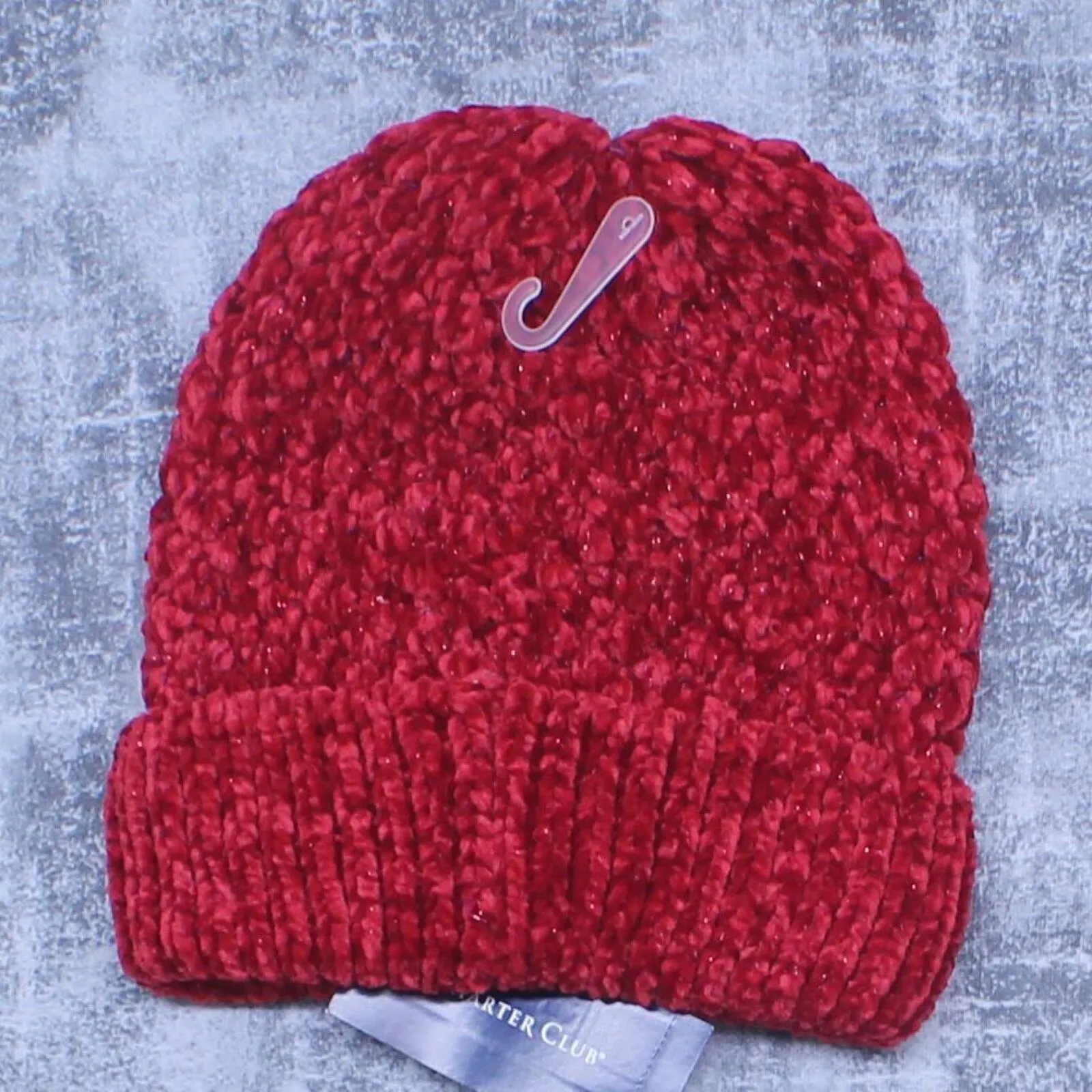 Charter Club Women's Shimmer Chunky Knit Chenille Beanie
