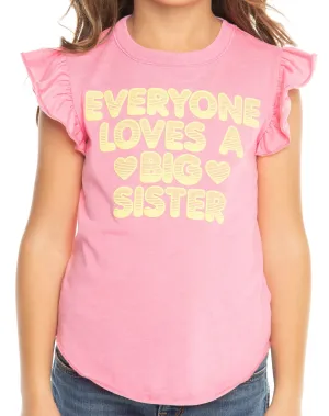 Chaser Big Sister Love Flutter Sleeve Shirttail Tee