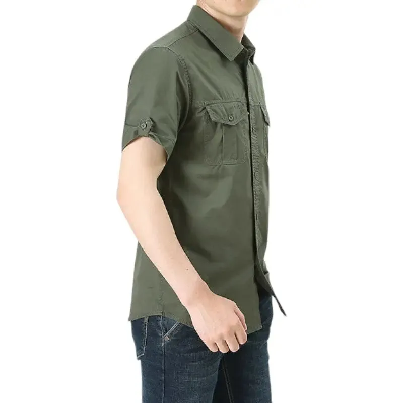 Chemise kaki homme militaire
