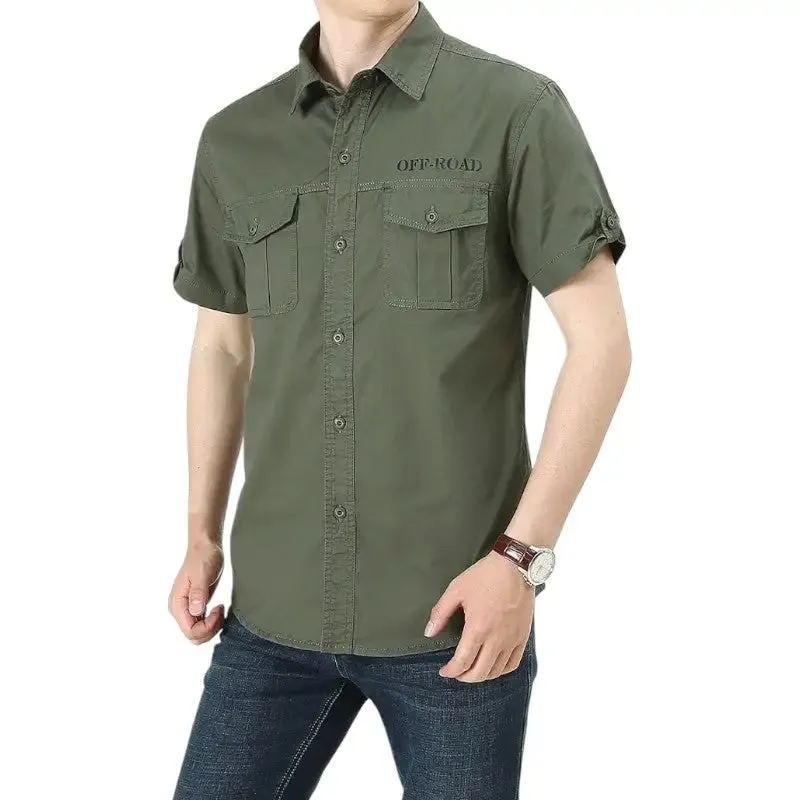 Chemise kaki homme militaire