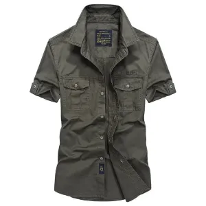 Chemise kaki homme militaire