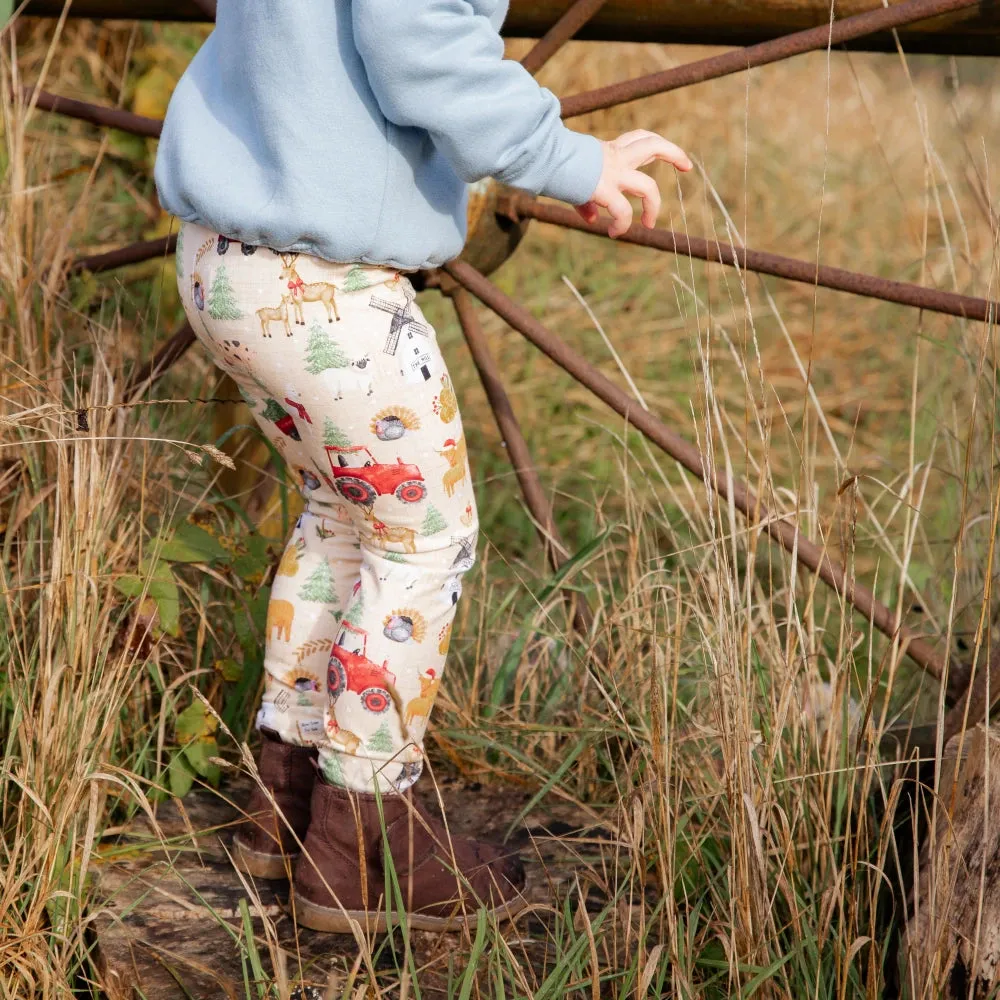 Christmas Farm Leggings-Natural