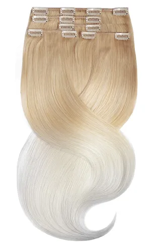 CLIP-IN EXTENSIONS LUXURY OMBRÉ BALAYAGE Honey Blonde & Metallic Silver Blonde