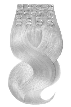 Clip-In LUXURY  Extensions  Metallic Silver Blonde Deluxe Line