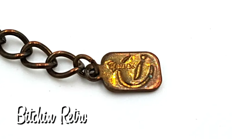Copper Chain Necklace with Faux Ivory Tusk By Designer You & I Safari Theme
