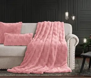 Cotton Co Prague Faux fux Throw 120 x 180cm Blush