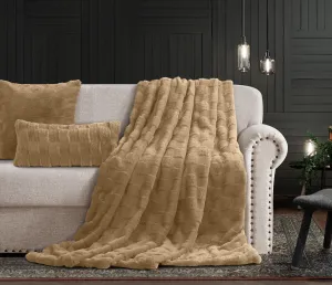 Cotton Co Prague Faux fux Throw 120 x 180cm Stone