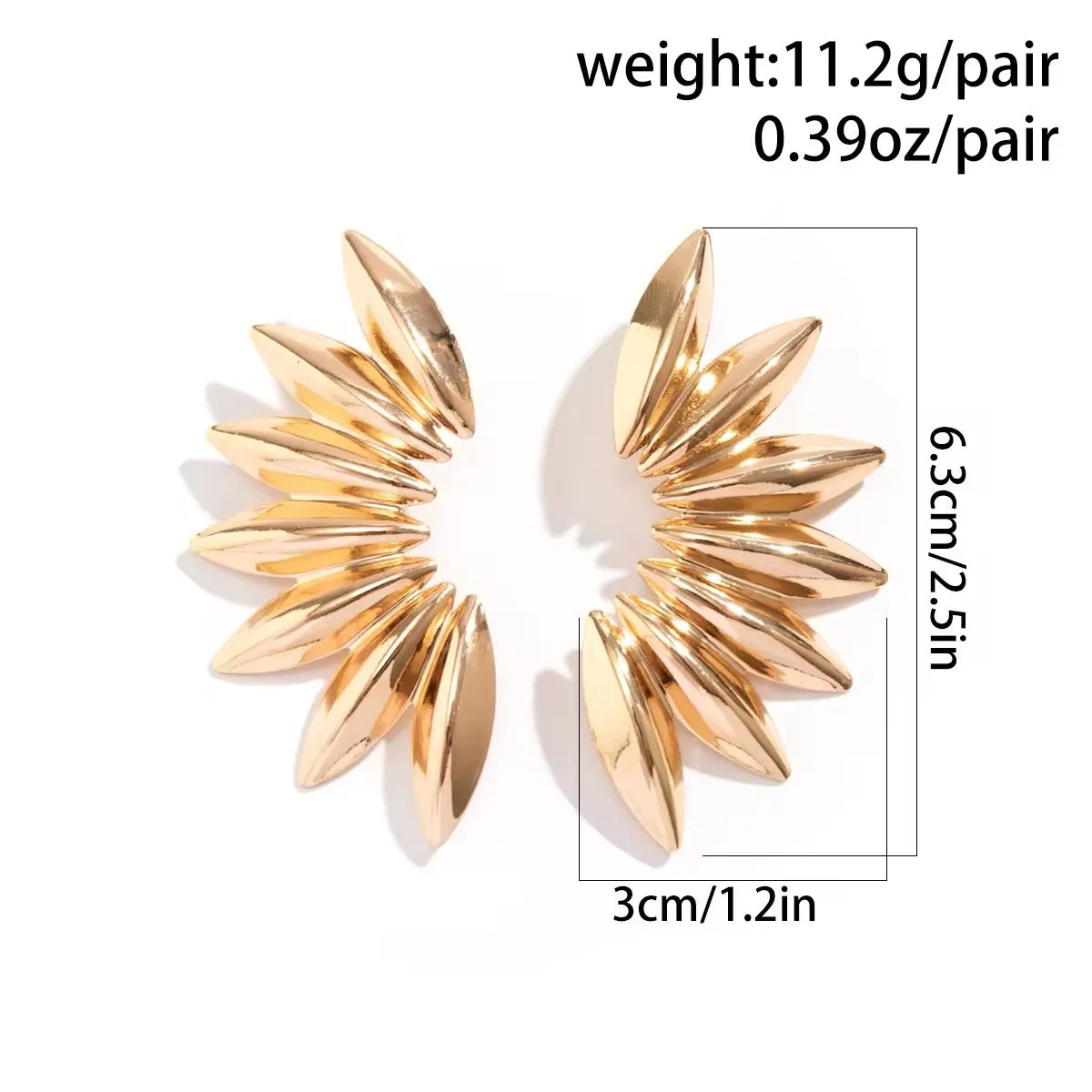 Creatively Steampunk Metal Half Flower Stud Earrings