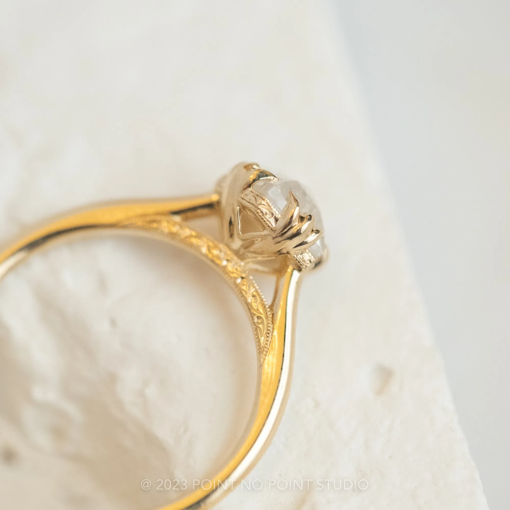 Custom Vintage Inspired Cathedral Engagement Ring