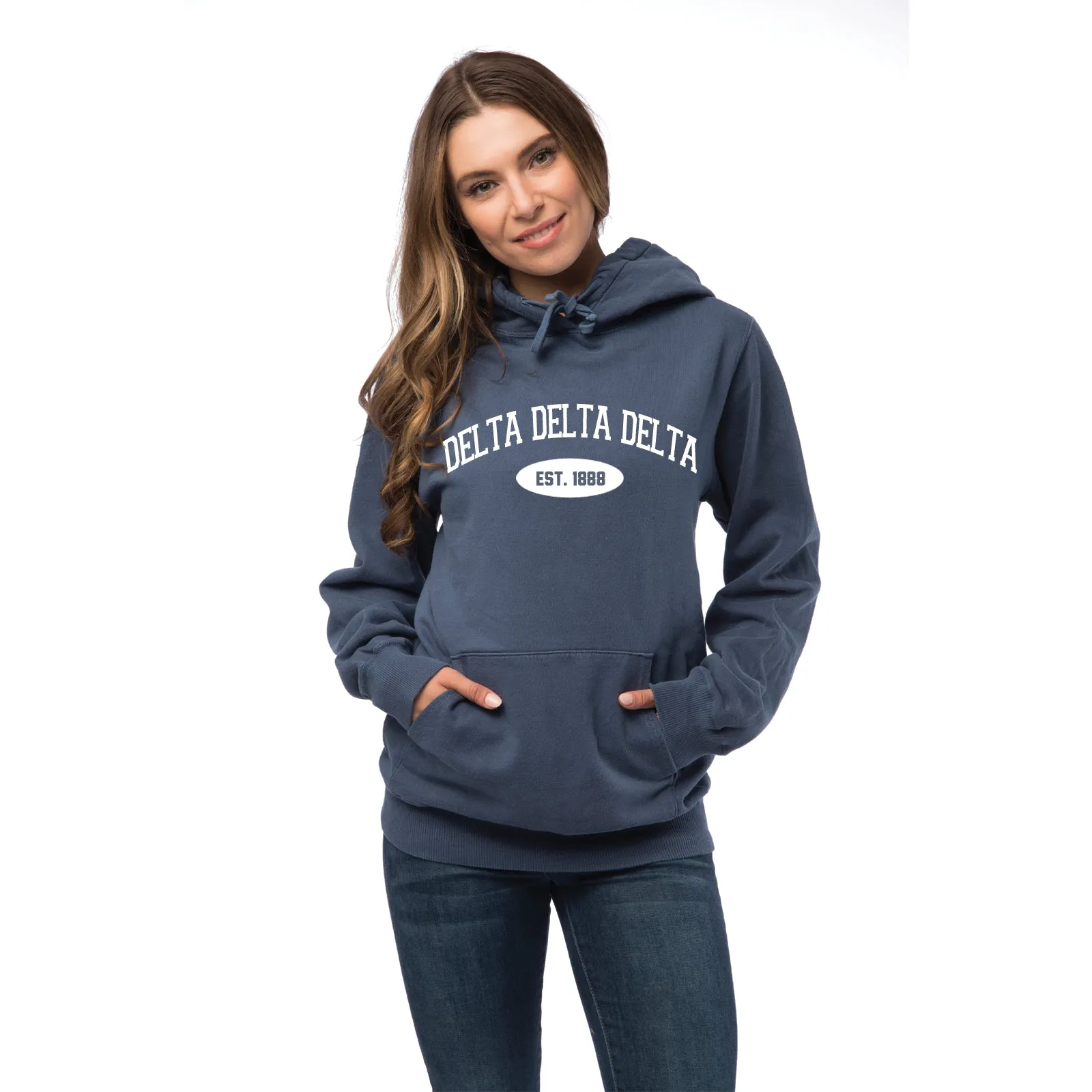 Delta Delta Delta Hooded Pullover Vintage Sweatshirt