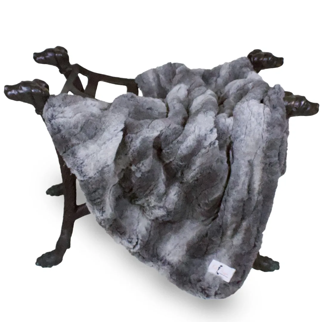 Deluxe Dog Blanket in Granite Faux Fur (Custom Drop Ship)