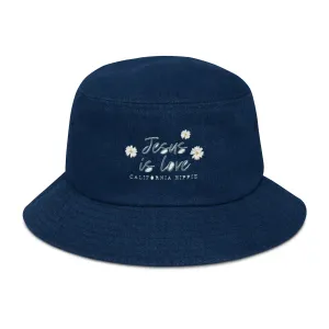 Denim Jesus is Love Bucket Hat
