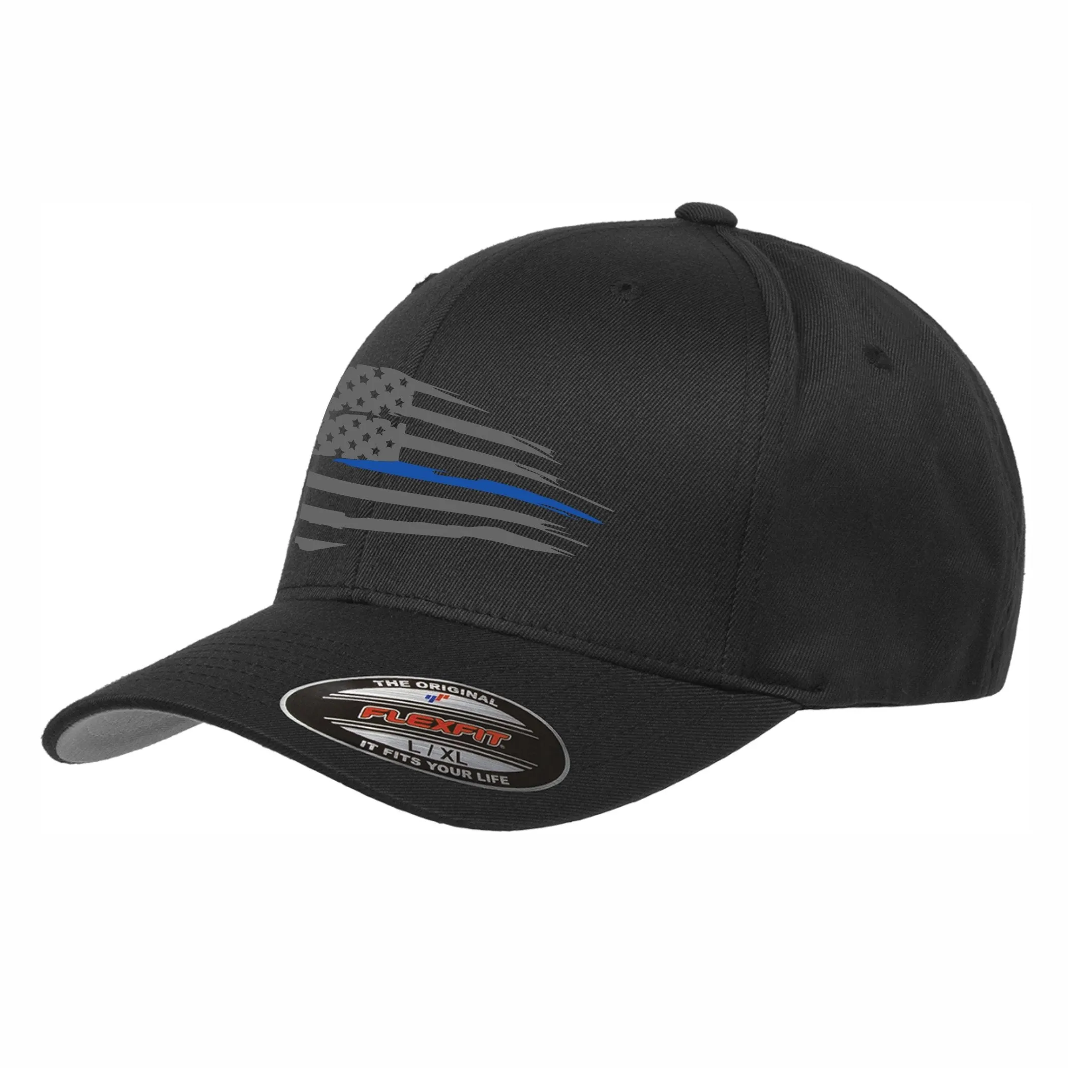 Distressed Thin Blue Line Flexfit Delta X Hat