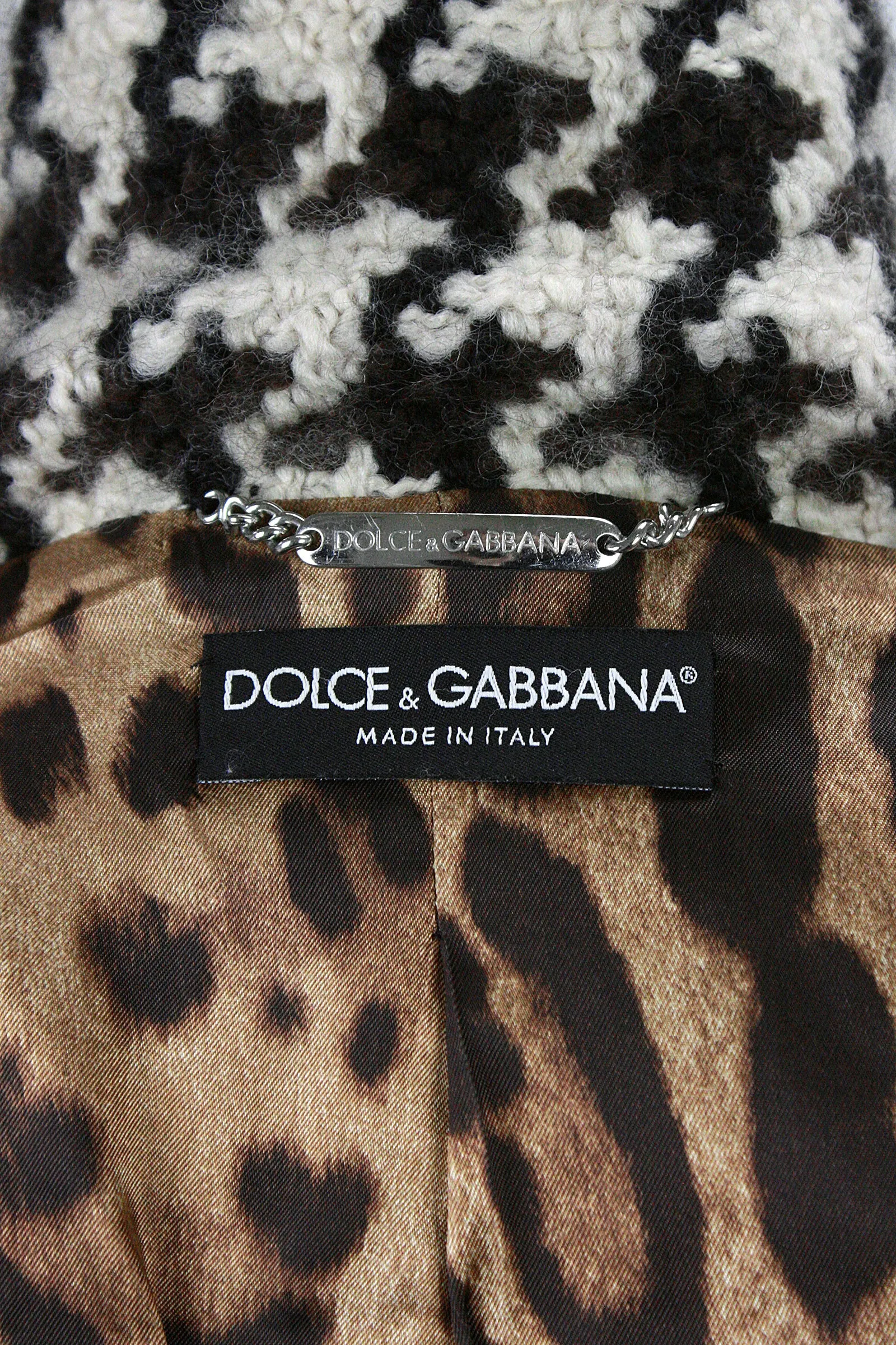 DOLCE & GABBANA Boucle Wool Double Breasted Jacket