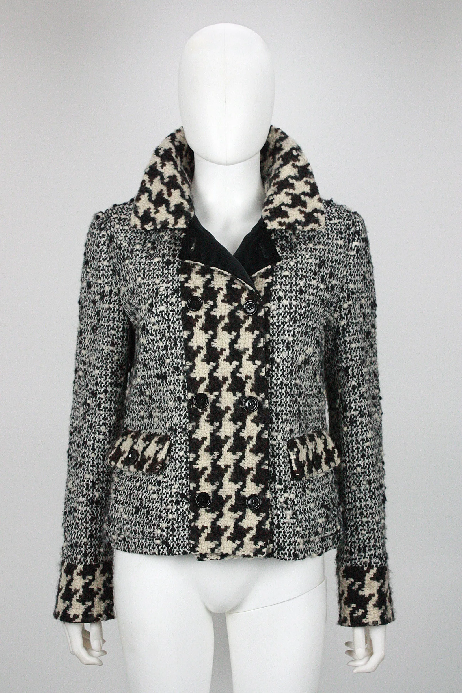 DOLCE & GABBANA Boucle Wool Double Breasted Jacket