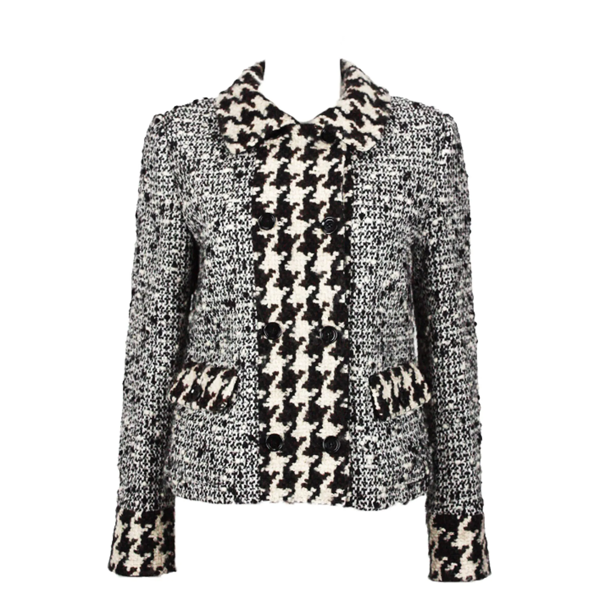 DOLCE & GABBANA Boucle Wool Double Breasted Jacket
