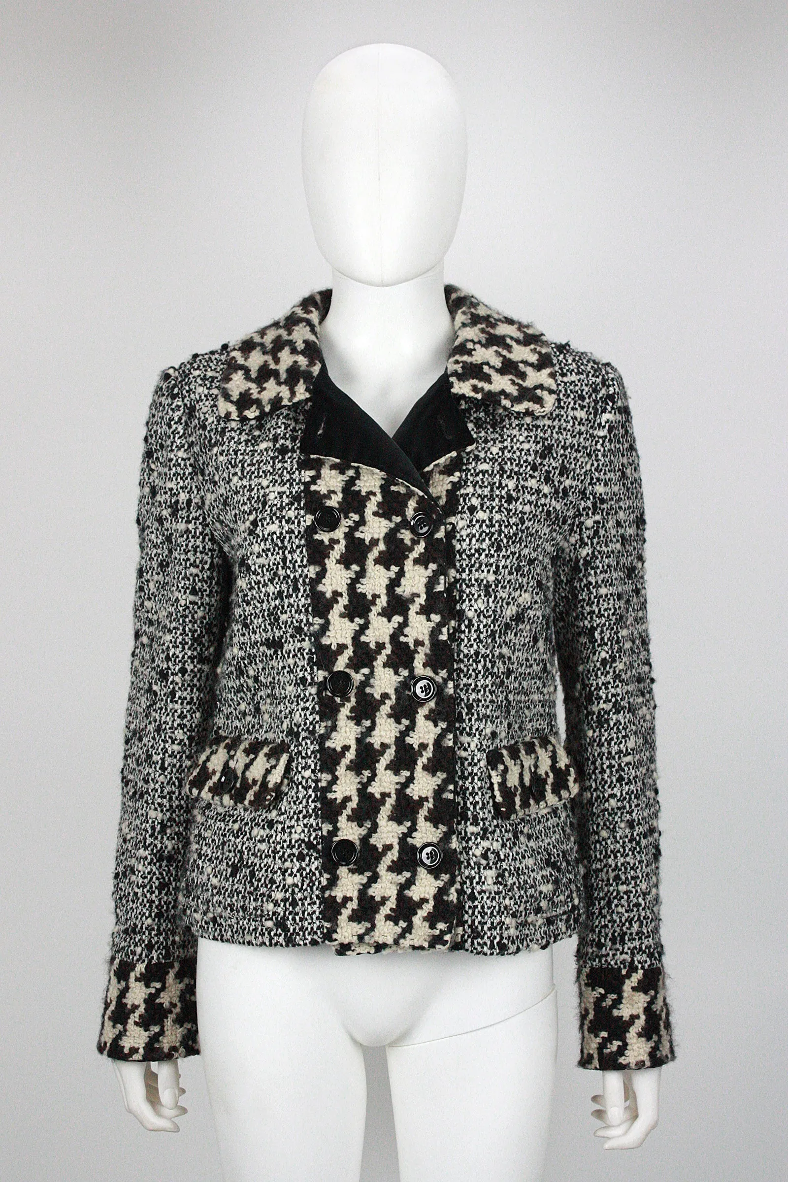 DOLCE & GABBANA Boucle Wool Double Breasted Jacket