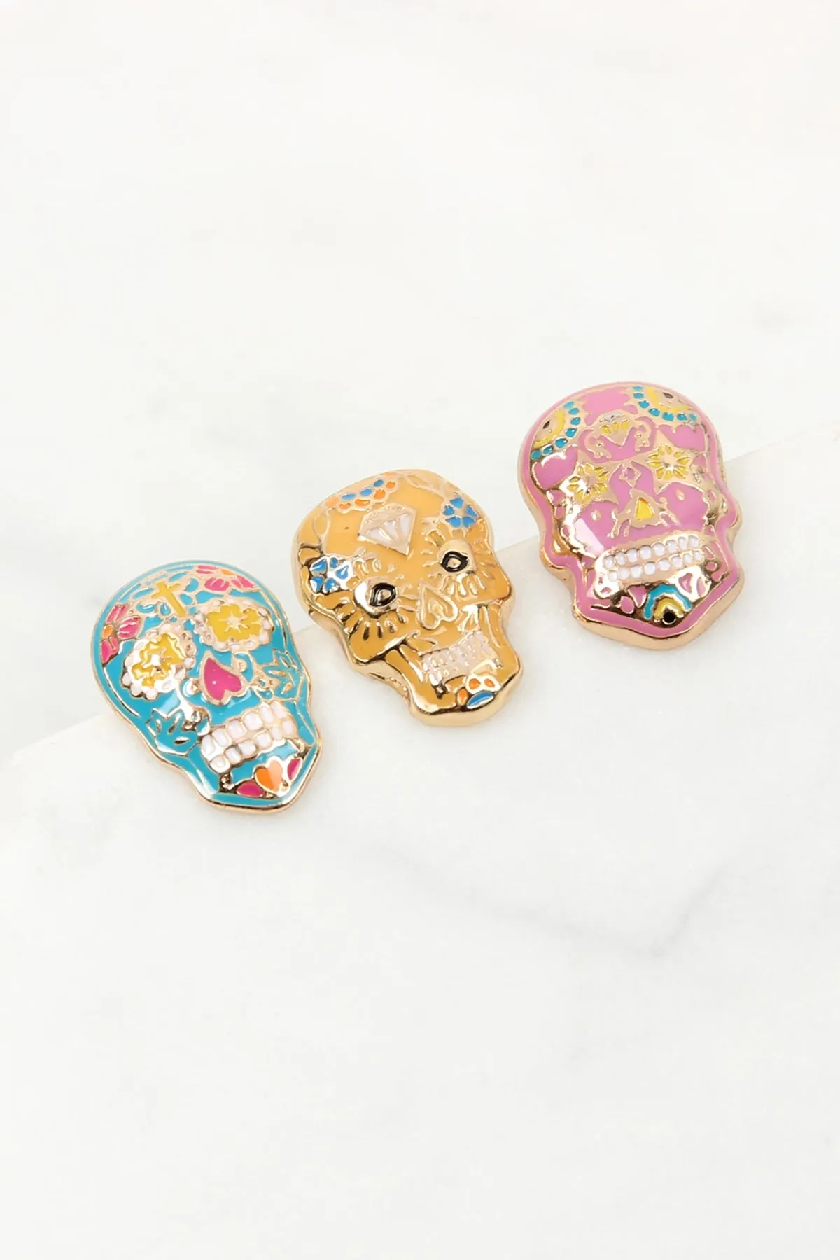 E7468 - SKULL ART FASHION EARRINGS