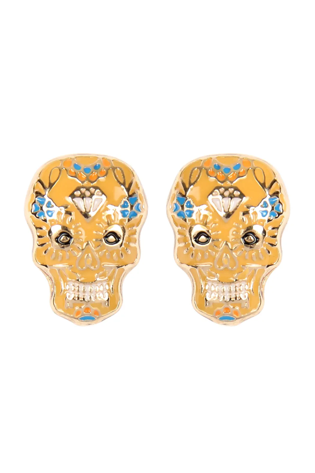 E7468 - SKULL ART FASHION EARRINGS
