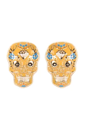 E7468 - SKULL ART FASHION EARRINGS