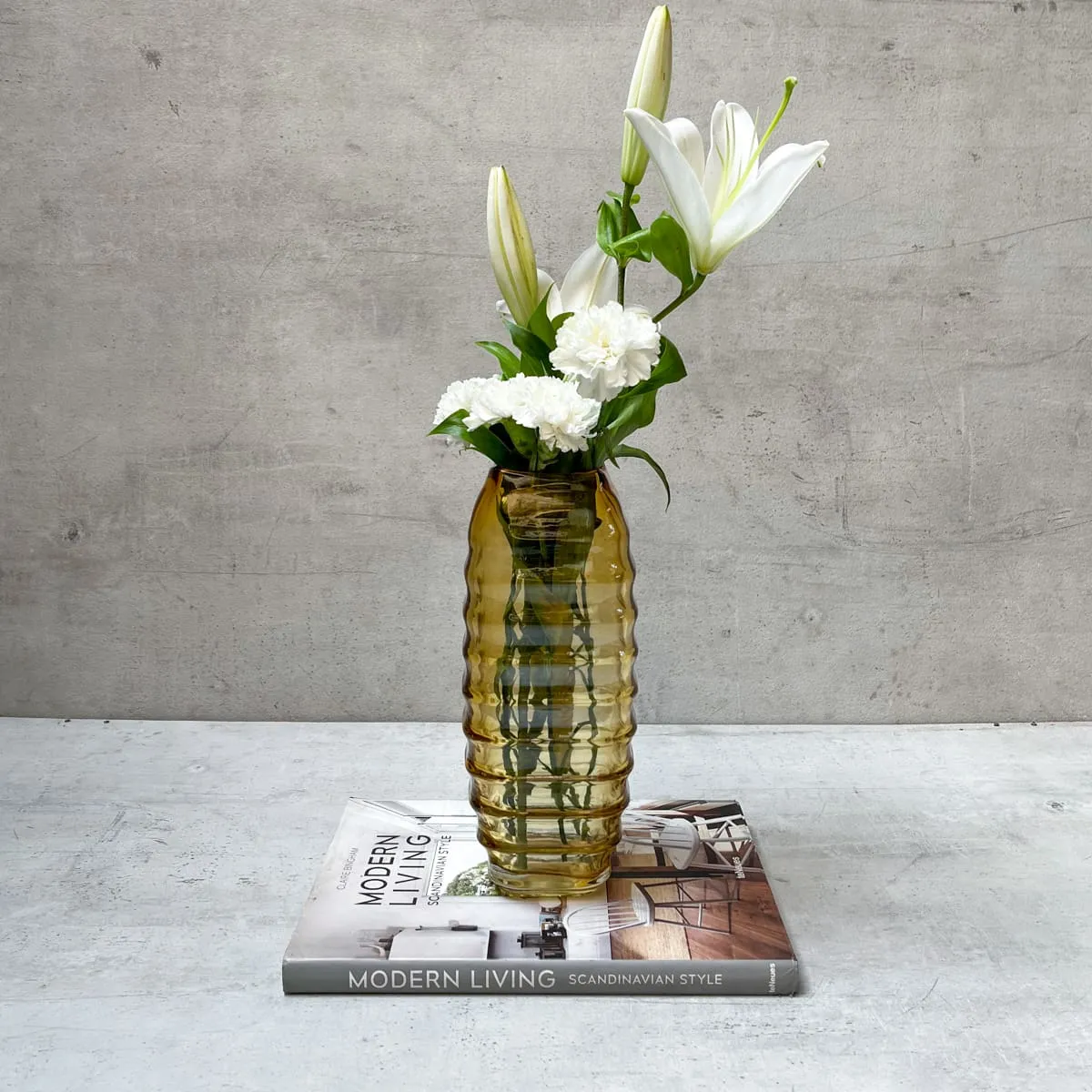 Edit House & Home-Home Artisan Caylee Amber Glass Vase (Small)