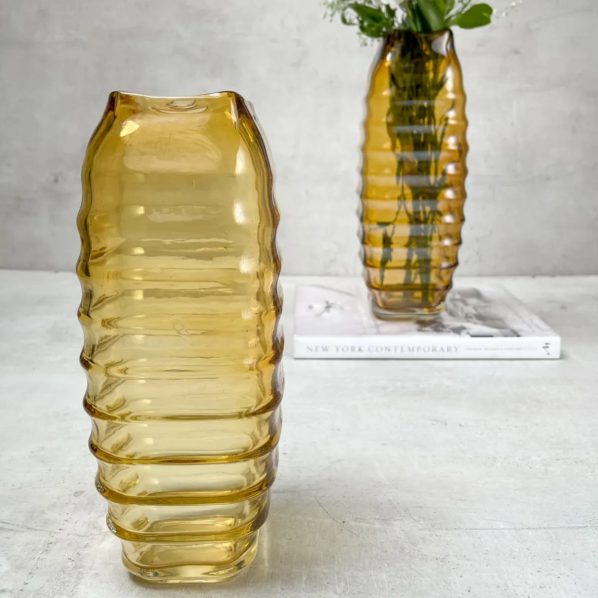 Edit House & Home-Home Artisan Caylee Amber Glass Vase (Small)